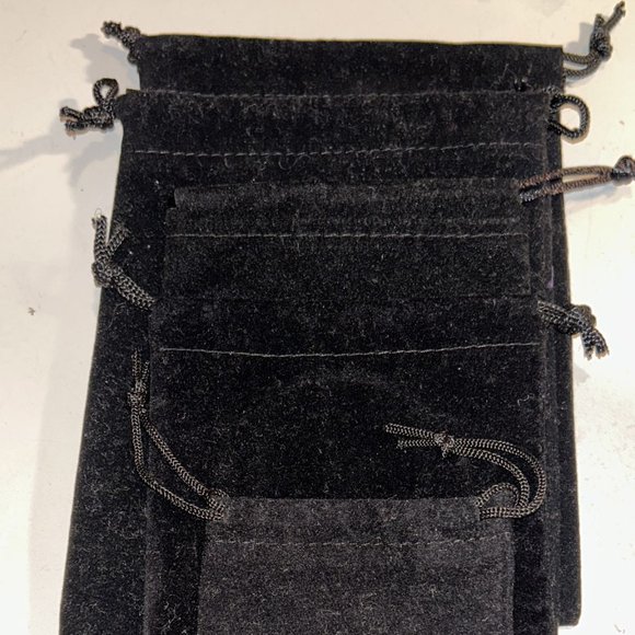 Black Velvet Jewelry Drawstring Pouches (4 pieces) - Picture 1 of 4